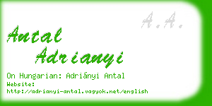 antal adrianyi business card